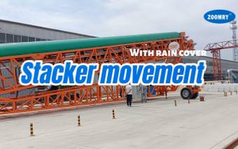 Stacker movement with rain cover