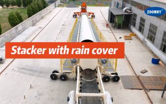 Stacker with rain cover